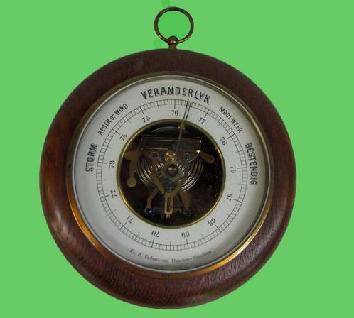 Ronde Barometer uit circa 1930, Antiek en Kunst, Antiek | Gereedschap en Instrumenten, Ophalen of Verzenden