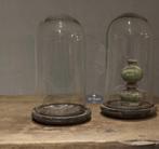 Glazen stolp plateau Large glas houten stoer sober landelijk, Huis en Inrichting, Verzenden, Nieuw