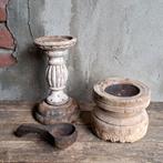 Landelijke houten kandelaar poer theelichthouder *Etage3*, Gebruikt, ., Ophalen of Verzenden, .