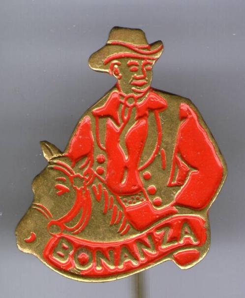 Bonanza Ben rood op koper TV/stripfiguur speldje ( R_056 ), Verzamelen, Speldjes, Pins en Buttons, Zo goed als nieuw, Speldje of Pin