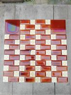 Prachtig achter kachel, roodbruin metro gele bloem 14 plus 2, Antiek en Kunst, Antiek | Wandborden en Tegels, Ophalen