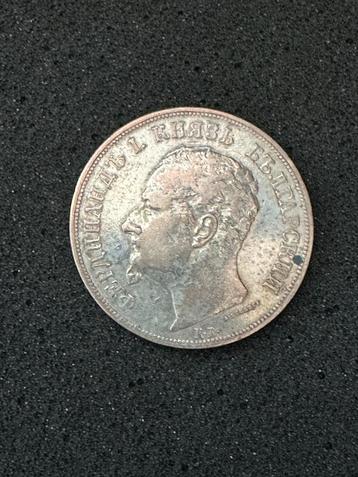 Zilveren munt 1892 Bulgarije 5 Leba beschikbaar voor biedingen