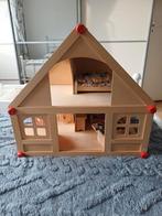 Houten poppenhuisje inclusief meubels en poppetjes, Ophalen, Gebruikt, Poppenhuis