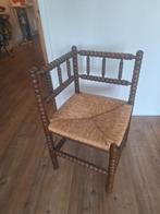 Stoeltje met biezen zitting, Gebruikt, Bruin, Landelijk, Eén