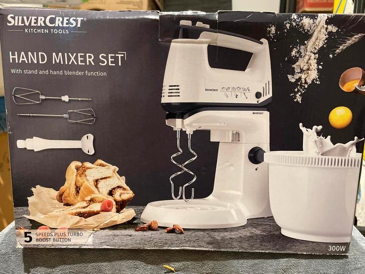 SilverCrest Handmixer Set - Nieuw, Witgoed en Apparatuur, Keukenmixers, Nieuw, 1 tot 2 liter, 3 snelheden of meer, Vaatwasserbestendig