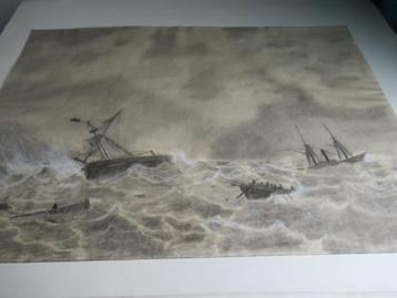 Oude krijtekening  beschikbaar voor biedingen