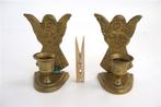 2 Vintage messing kandelaars engel, Huis en Inrichting, Woonaccessoires | Kandelaars en Kaarsen, Overige materialen, Ophalen of Verzenden