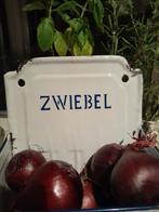 🧅🧄 OUD EMAILLE BAKJE VOOR UIEN - Zwiebel 🧄🧅, Ophalen of Verzenden, Gebruikt