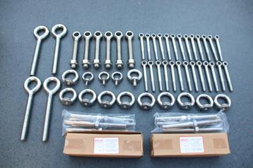 Oogbouten, knevelbouten wantspanners, musketon haken beschikbaar voor biedingen