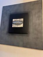 GRIJSZWART METAAL SCHILDERIJ, Antiek en Kunst, Kunst | Schilderijen | Abstract, Ophalen