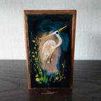 Sagitta emaille luciferdoos omslag met Reiger, Antiek en Kunst, Ophalen of Verzenden