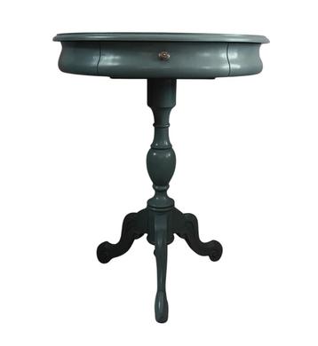 Vintage halfronde wanttafel in de kleur oudgroen beschikbaar voor biedingen