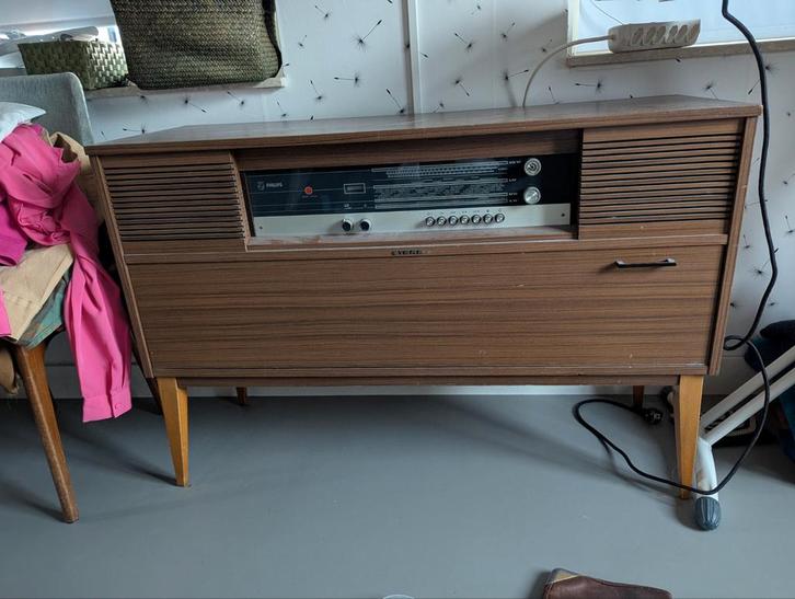 Vintage Philips Stereo Meubel, Audio, Tv en Foto, Stereo-sets, Gebruikt, Tuner of Radio, Speakers, Philips, Losse componenten