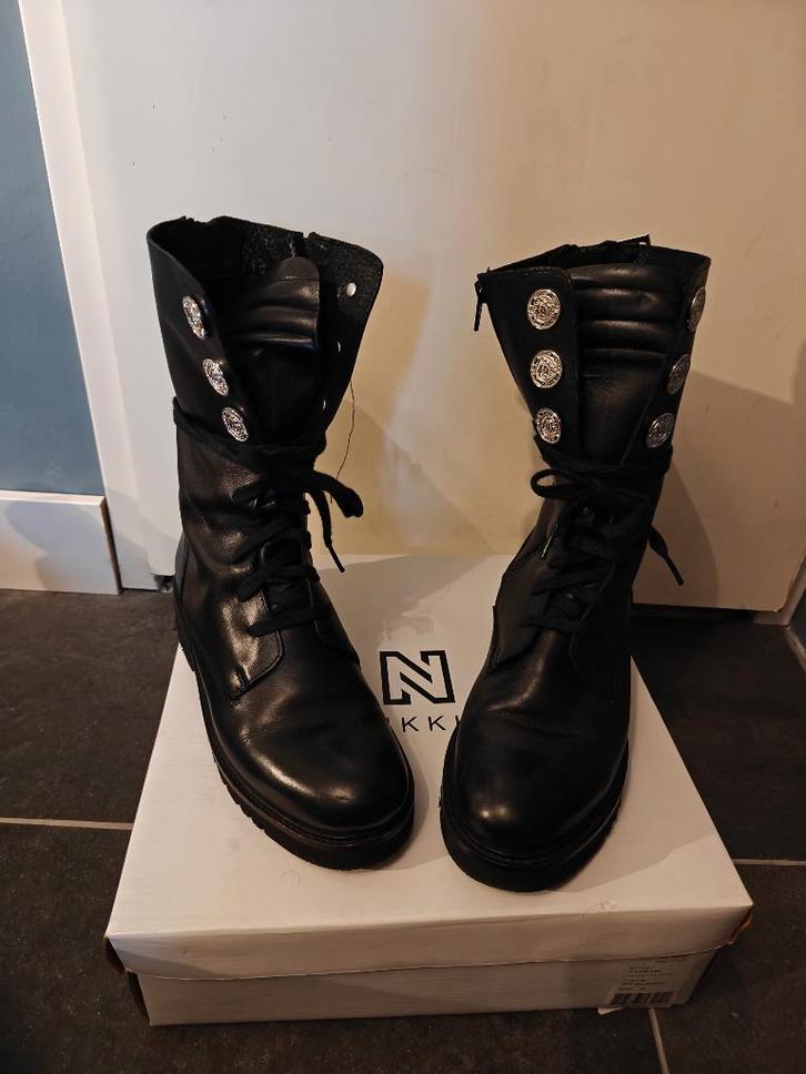 Nikkie veterboots maat 38, Kleding | Dames, Schoenen, Zo goed als nieuw, Lage of Enkellaarzen, Zwart, Ophalen of Verzenden
