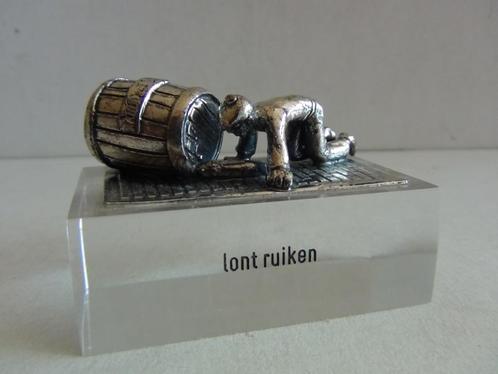 Miniatuur zilver S7c ton lont man zilveren miniaturen gezegd, Antiek en Kunst, Antiek | Goud en Zilver, Zilver, Verzenden