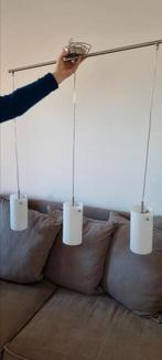 Hanglamp voor boven eettafel met melkglas kappen, Huis en Inrichting, Lampen | Hanglampen, Ophalen, Zo goed als nieuw, Glas, Minder dan 50 cm