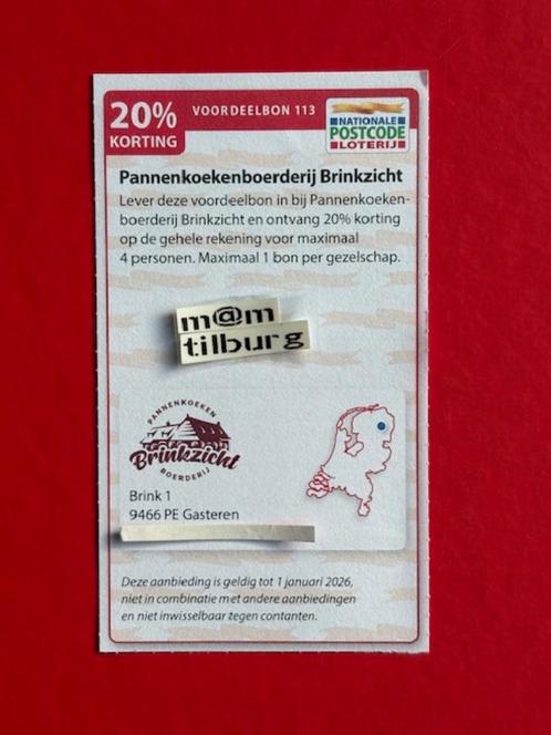 Voordeelbon 113 Pannenkoekenboederij Brinkzicht 20% korting, Tickets en Kaartjes, Kortingen en Cadeaubonnen, Drie personen of meer