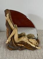 Zeldzaam kunst object naakte vrouw spiegel art deco, Ophalen of Verzenden