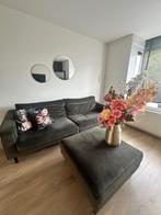 Woood Robin Bank & hocker warmgroen fluweel, Ophalen, Gebruikt, 150 tot 200 cm, Driepersoons