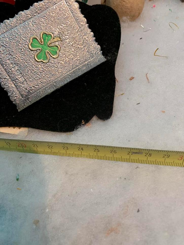 Antieke Engelse Kaart met Geluksbrenger Klavertje Vier, Antiek en Kunst, Curiosa en Brocante, Ophalen of Verzenden