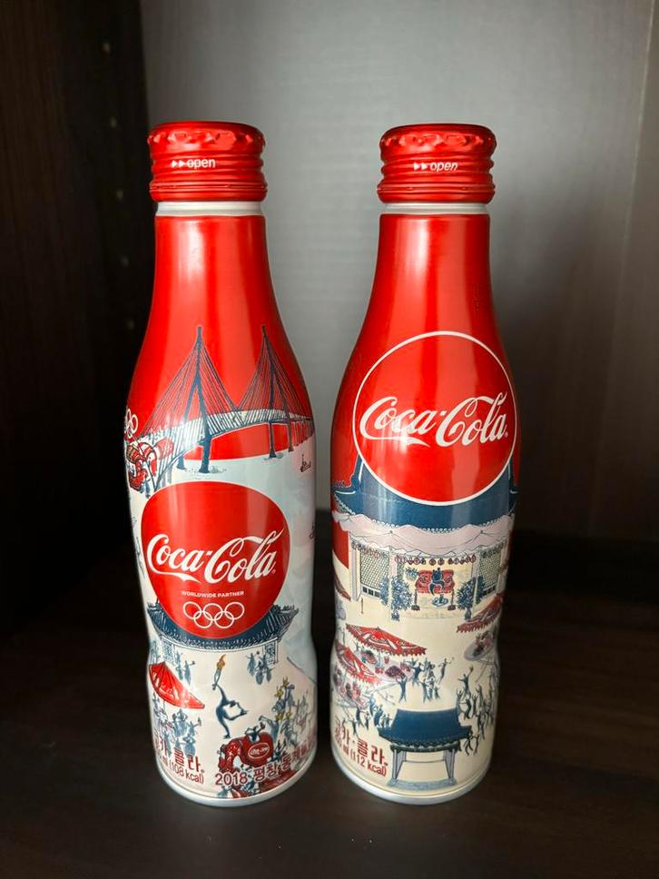 Aluminium Cola Flesjes Olympische Spelen, Verzamelen, Merken en Reclamevoorwerpen, Zo goed als nieuw, Verpakking, Ophalen of Verzenden