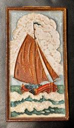 Delft Porceleyne Fles Tegel Zeilboot Zeldzaam Wandbord, Antiek en Kunst, Ophalen of Verzenden
