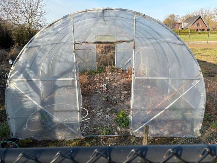 Tunnelkas met plastic folie voor hobbykweker, Tuin en Terras, Kassen, Gebruikt, Kweekkas, Staal, Folie, Ophalen
