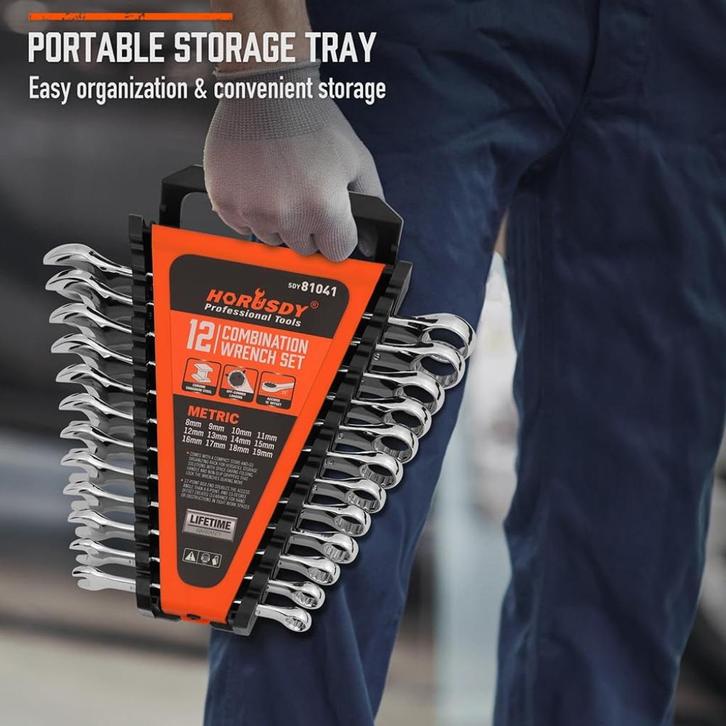 Horusdy Professional Tools Sleutel Set Nieuw 12 Delig, Auto diversen, Autogereedschap, Nieuw, Ophalen of Verzenden