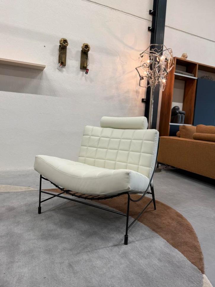 Nieuw Leolux Volare Fauteuil wit leer design stoel, Huis en Inrichting, Fauteuils, Nieuw, Leer, 75 tot 100 cm, Ophalen of Verzenden
