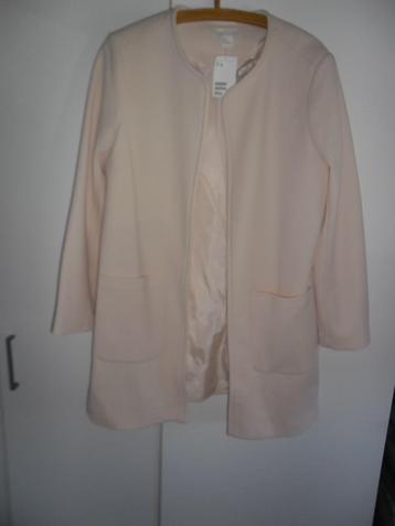 H&M Licht Roze Jas Maat 46 (NIEUW+PRIJSKAARTJE) beschikbaar voor biedingen