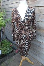 Overslagjurk leopard Studio Anneloes mt M, Kleding | Dames, Maat 38/40 (M), Bruin, Zo goed als nieuw, Studio Anneloes