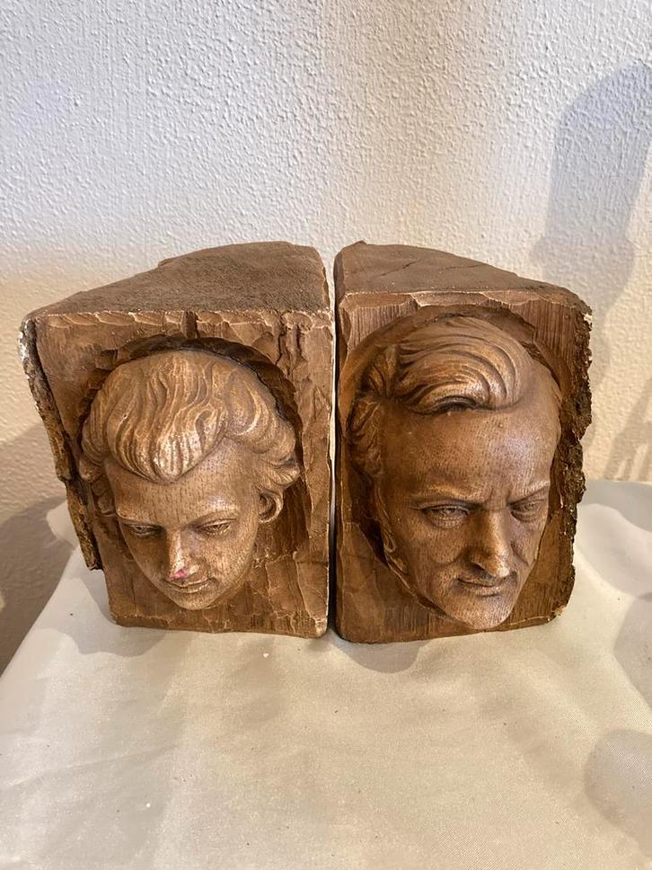 Componisten Boekensteunen - Berk Houtblok Design, Huis en Inrichting, Woonaccessoires | Wandplanken en Boekenplanken, Gebruikt