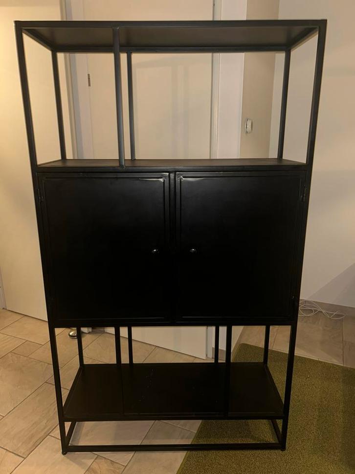 Industriële Zwarte Stalen Wandkast, Huis en Inrichting, Kasten | Kledingkasten, Zo goed als nieuw, 150 tot 200 cm, 100 tot 150 cm