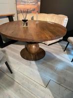 ⸻  Prachtige massief houten ronde eettafel – merk Bruuts!, 100 tot 150 cm, Rond, Ophalen of Verzenden, Zo goed als nieuw