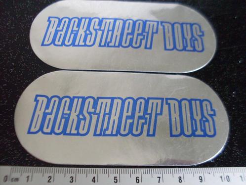 2x sticker backstreet boys logo band boyband vintage, Verzamelen, Stickers, Zo goed als nieuw, Film, Tv of Omroep, Verzenden