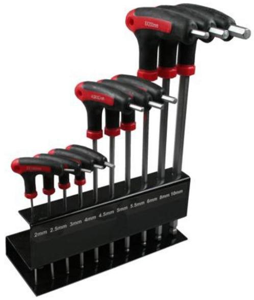 Inbus set 10dlg. Rack T-grip, Auto diversen, Autogereedschap, Nieuw, Ophalen of Verzenden