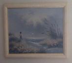 SCHILDERIJ (o.o.d) ''aan het strand'' incl. lijst 68x 58 cm, Antiek en Kunst, Ophalen of Verzenden