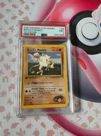 Pokémon Gym Heroes Brock's Mankey 1st Edition PSA 9, Ophalen of Verzenden, Zo goed als nieuw, Losse kaart