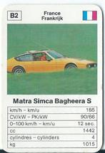 Kwartetkaart Maxi Mini GT Matra Simco Bagheera S, Ophalen of Verzenden, Zo goed als nieuw, Auto's
