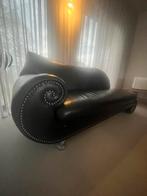 Bretz Gaudi Chaise Longue in zwart leer, Ophalen, Gebruikt, Minder dan 75 cm, Driepersoons