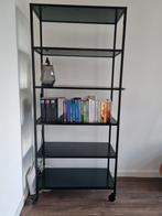 Zwarte metalen boekenkast zo goed als nieuw, Ophalen, Met plank(en), 50 tot 100 cm, Zo goed als nieuw