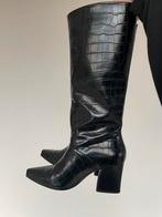 Mango crocodile laarzen 39 zwart, Ophalen of Verzenden, Zo goed als nieuw, Zwart, Hoge laarzen