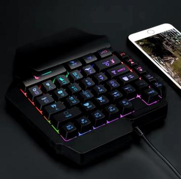 Kleine one hand keyboard toetsenbord RGB beschikbaar voor biedingen