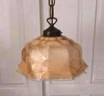 Art Deco hanglamp zachtgeel gemarmerd glas | jaren 30, Huis en Inrichting, Lampen | Hanglampen, Ophalen of Verzenden, Zo goed als nieuw