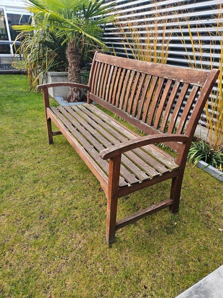 Houten Tuinbank - 140cm breed, Tuin en Terras, Tuinbanken, Gebruikt, Hout, Ophalen of Verzenden