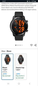 Nieuw smartwatch ticwatch pro3 ultra gps zwart met band, Ophalen of Verzenden, Nieuw