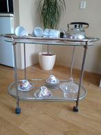 Verrijdbare bijzettafel/theetafel, Ophalen, 50 tot 100 cm, Ovaal, 25 tot 50 cm