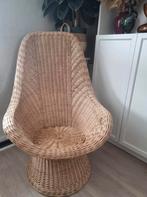 Rieten Rotan Kuipstoel / Fauteuil, Ophalen, Gebruikt, Bruin, Vintage