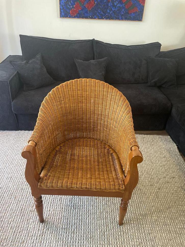 Rieten stoel, uitstekende staat., Huis en Inrichting, Stoelen, Zo goed als nieuw, Eén, Hout, Riet of Rotan, Bruin, Ophalen