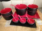 Oosterse Schalen Set - Zwart/Rood, Huis en Inrichting, Keuken | Servies, Keramiek, Ophalen of Verzenden, Overige stijlen, Schaal of Schalen
